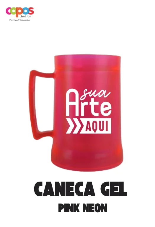 CANECA GEL PINK NEON