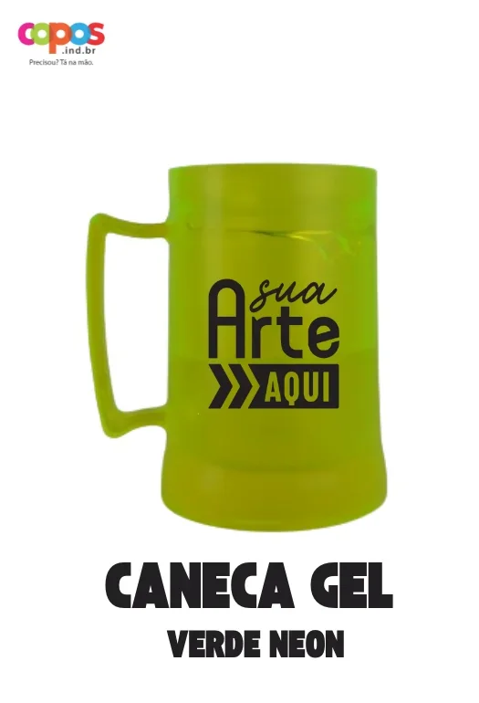 CANECA GEL VERDE NEON