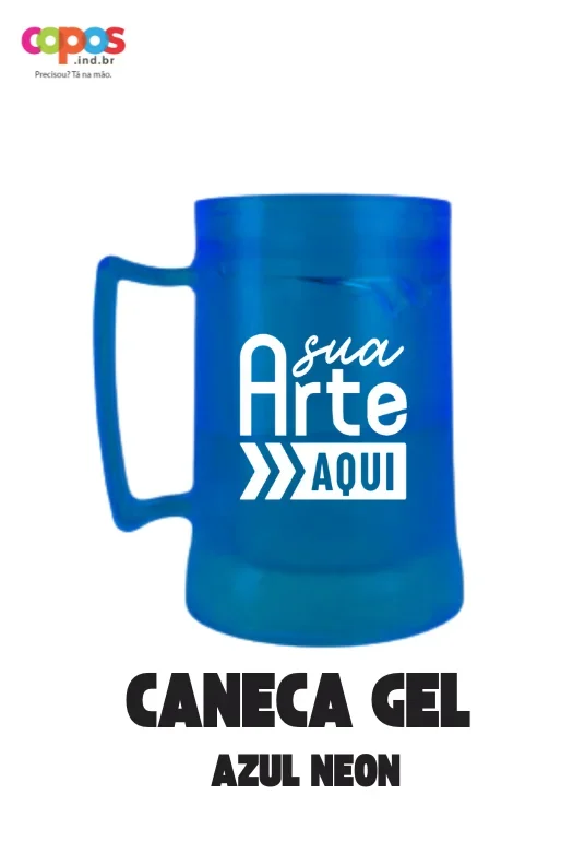 CANECA GEL AZUL NEON